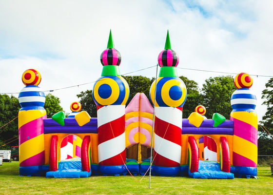 Τετραπλάσιο ράψιμο θεματικών πάρκων κάστρων bouncy πολυβινυλικού χλωριδίου ενηλίκων παιδιών