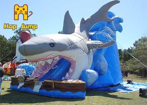 0.55mm παχιά PVC παιδιά Inflatables Combo αναπήδησης φωτογραφικών διαφανειών νερού καρχαριών διογκώσιμα